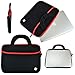 13 inch MacBook Air Sleeve, MacBook Pro Sleeve, KOZMICC 13 13.3 Inch Premium Neoprene MacBook Sleeve Case (Black/Red) w/Handle for Apple MacBook Air, MacBook Pro Retina, MacBook Pro 2016, MacBook