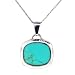 Sterling Silver Turquoise Inlay Square Pendant, 18"