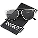 zeroUV - Modern Fashion Full Metal Crossbar Technologic Flat Lens Aviator Sunglasses 54mm