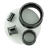Single Black PVD Stainless Steel Double Flared Eyelet: 8g 5/16