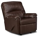 Simmons Walnut Leather 3 Way Rocker Recliner