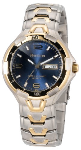 Armitron Mens TwoTone Stainless Steel Round Blud Dial 41PQ4BGDDSL Armitron Mens TwoTone Stainless Steel Round Blud Dial