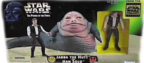 41PQ4ZGNBRL Star Wars Power of the Force Beast Pack Jabba The Hutt & Han Solo Action Figures by Kenner