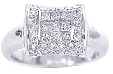 1.15Ct. 14K. White Gold Invisible Pave Diamond Anniversary Ring