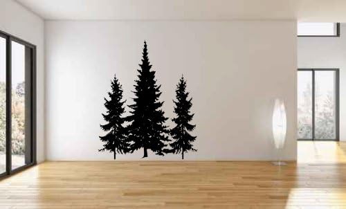 Pine Trees Vinyl Wall Decal Sticker Graphic Mural By LKS Trading Post