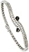 14k White Gold 7 Bracelet, w/ 0.72 Carat Round Top Light Brown Diamonds & 0.52 Carat Pear Cut Smoky Topaz Stone, 1/2 (12mm) wide