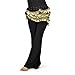 BellyLady Belly Dance Hip Scarf, Gold Coins Belly Dance Costume Skirt Wrap Belt