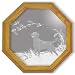 Decorative Etched Mirror - Hunting Dog Art Etching, Octagon Solid Oak Framed Wall Mirror