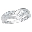 14K White Gold 0.03 ct. Diamond Chevron Ring