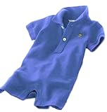 オルル (OLULU）ベビー服 カバーオール ロンパース ポロシャツ おでかけ着オルル (OLULU）(3-6カ月 ブルー)