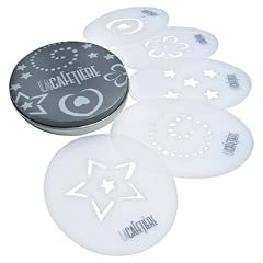 Cappuccino-Set: Edelstahl Kakaostreuer & 5 Zierschablonen