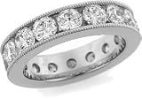 Milgrain Channel Set Diamond Anniversary Eternity Wedding Ring, 4.00 ctw.