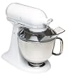 KitchenAid KSM150PSWW Artisan Series 5-Quart Mixer, White on White