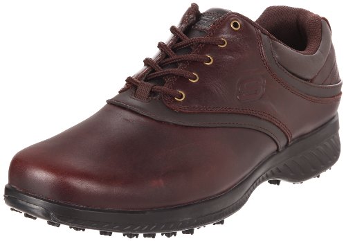 Skechers Men's Back 9 Golf Shoe,Dark Brown,10 M US