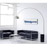 LAMPE ARCO PIED EN MARBRE NOIR DESIGN NEUVE livraison gratuite Image du produit