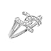 10K White Gold Diamond Horseshoe Ring (Size 8)