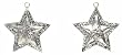 Antiqued Stars Tin Christmas Ornaments 3.75"H Set / 12 (6 ea)