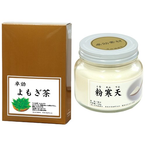 【よもぎ茶45パック＋粉寒天200ｇ】　　　糸付きティーパック　ヨモギ茶　国産粉寒天100％　粉末