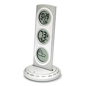 Bedol Three Tier World Time Combo Station Silver, Clock