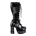 CHARADE-206, Gothic Plateau Stiefel schwarz Korsett-Style