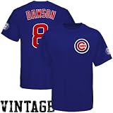 Majestic Chicago Cubs #8 Andre Dawson Royal Blue Hall Of Fame Player T-shirt