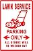 LAWN SERVICE PARKING yard work mower sign