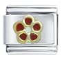 Gpld Red Flower Birthstones Jewelry Italian Charm