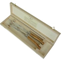 Laguiole Boxed Olive Wood Handled Carving Set