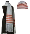 Alpaca wool scarf and hat set, 'Pumpkin'