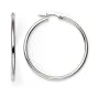 Duragold 14k White Gold Hoop Earrings, (1.18" Diameter)