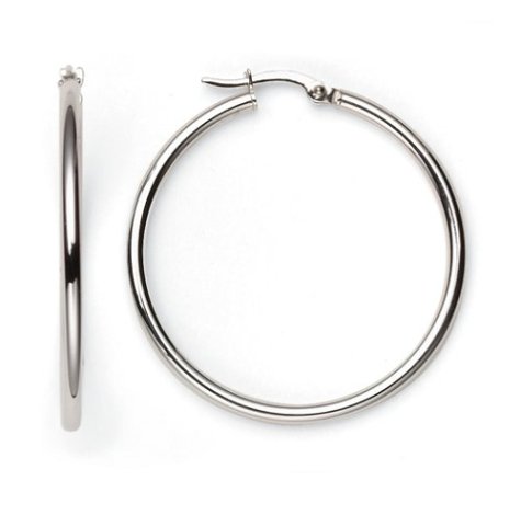 14k White Gold Hoop Earrings
