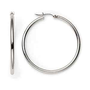 14k White Gold Hoop Earrings by