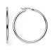 Duragold 14k White Gold Hoop Earrings, (1.18" Diameter)