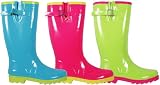 Women's 12 inch Fun Fruit Colored Rubber Waterproof Garden and Rain Boots with Buckle