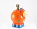 Happy COW handpainted piggy bank - orange