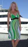 Green Swirl Jeweled Party Dress