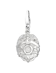 Sterling Silver POLICE BADGE Charm