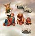 Polyresin Nativity Village - Villagers - 7 Piece Set - Figure 4.5" Tall - Villager, Villager With Pottery, Angel, and Sheep