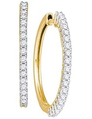 14KT Yellow Gold 1.01 CTW Diamond Fashion Hoops