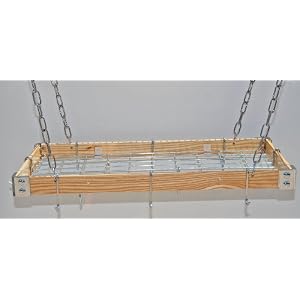 Rogar KD Wood Rectangle Pot Rack (With Grid)