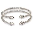 Ridged Arrow .925 Sterling Silver West Indian Bangles (Pair 67g)