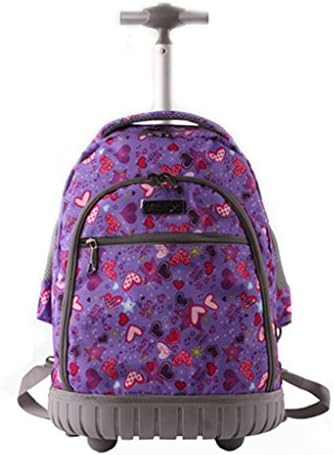 Maisffile Children Nylon Trolley School Backpack - Purple