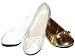 Toddler Girls White Ivory or Gold Pleated Bow Ballet Inspired Flats Dress Shoes