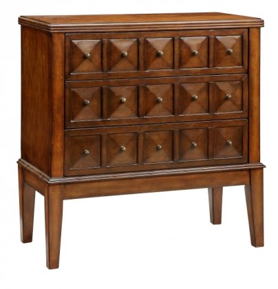 75814 Apothecary Style 3 Drawer Chest with Pyramid Details
