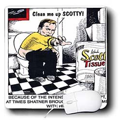  Londons Times Star Wars and Star Trek Cartoons - Kirk On Toilet Clean Me Up Scottie - Mouse Pads