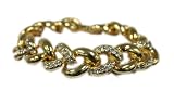 Gold Plated Chain Link Bracelet with Cubic Zirconia Gemstones - Fashion Bracelet