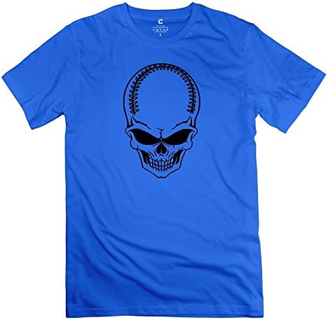 LMB Fashion Horrible Skull Male's Casual T Shirts RoyalBlue Size XXL
