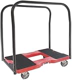 Snap-Loc AM-1500PCR319-PU High Density Polyethylene E-Track Panel Cart, 1500 lbs Capacity, 35" Length x 21" Width x 39" Height, Red
