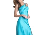 One Shoulder Sleeveless Sheath Belted Backless Charmeuse  Dress with a Brush/Sweep Train 