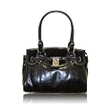 Suzy Smith Limited Collection Black Leather and Suede Handbag (Black)